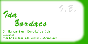 ida bordacs business card
